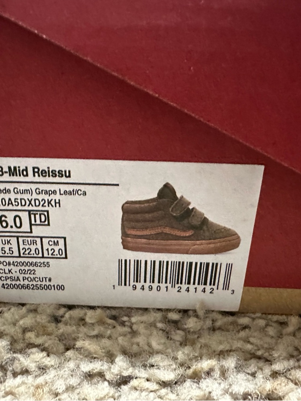 Vans Kids High-Top Sneakers in Brown and Gum